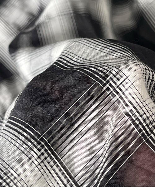 my beautiful landlet(マイビューティフルランドレット)の「my beautiful landlet Sheer check shirt(シャツ/ブラウス・メンズ・ブラック/ブルー/ベージュ・0)」の8枚目の写真