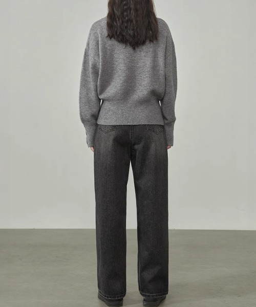 Miniministore(ミニミニストア)の「タートルネックリブニット トップス秋冬服(ニット/セーター・レディース・グレー/オフホワイト/ブラック/ダークベージュ・FREE)」の16枚目の写真