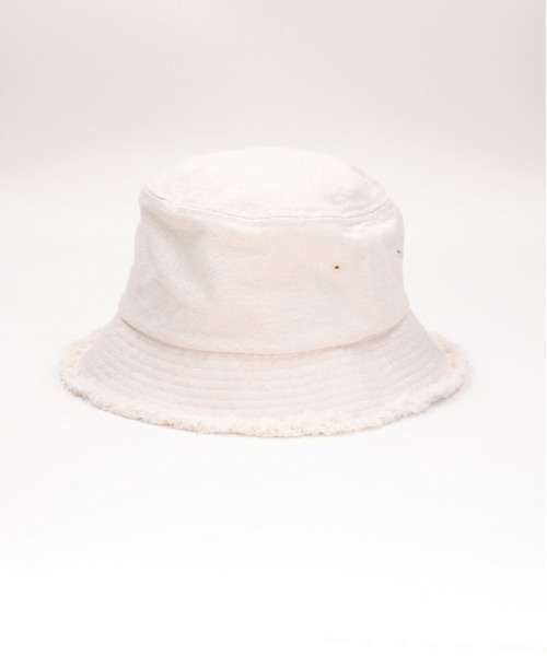 Right-on(ライトオン)の「HONEYSUCKLE ROSE フリンジバケットハット (綿100% / 折りたたみ可 / UV対策)(ハット・レディース・キナリ/ダークインディゴブルー/ブラック・フリー)」の1枚目の写真