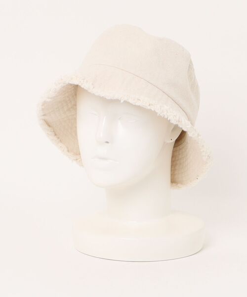 Right-on(ライトオン)の「HONEYSUCKLE ROSE フリンジバケットハット (綿100% / 折りたたみ可 / UV対策)(ハット・レディース・キナリ/ダークインディゴブルー/ブラック・フリー)」の11枚目の写真