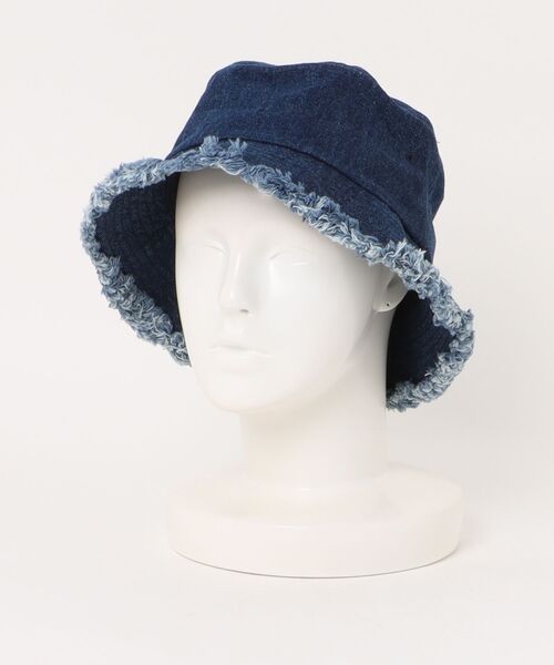 Right-on(ライトオン)の「HONEYSUCKLE ROSE フリンジバケットハット (綿100% / 折りたたみ可 / UV対策)(ハット・レディース・キナリ/ダークインディゴブルー/ブラック・フリー)」の12枚目の写真