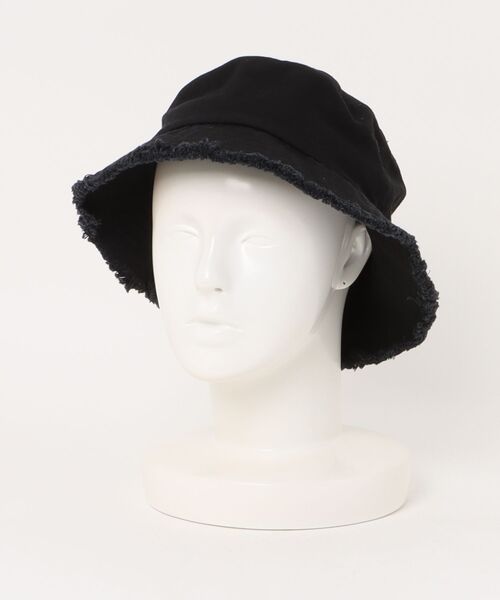 Right-on(ライトオン)の「HONEYSUCKLE ROSE フリンジバケットハット (綿100% / 折りたたみ可 / UV対策)(ハット・レディース・キナリ/ダークインディゴブルー/ブラック・フリー)」の13枚目の写真