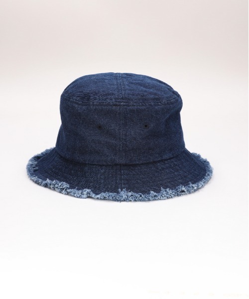 Right-on(ライトオン)の「HONEYSUCKLE ROSE フリンジバケットハット (綿100% / 折りたたみ可 / UV対策)(ハット・レディース・キナリ/ダークインディゴブルー/ブラック・フリー)」の6枚目の写真