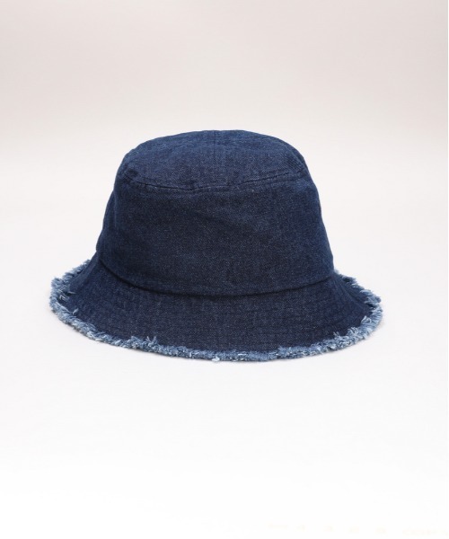 Right-on(ライトオン)の「HONEYSUCKLE ROSE フリンジバケットハット (綿100% / 折りたたみ可 / UV対策)(ハット・レディース・キナリ/ダークインディゴブルー/ブラック・フリー)」の8枚目の写真