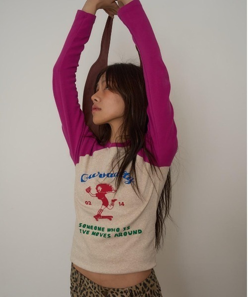oursaalty(アウアソルティ)の「SAAALTY GIRL RAGLAN T-SHIRTS(Tシャツ/カットソー・レディース・ピンク/ブルー・FREE)」の12枚目の写真