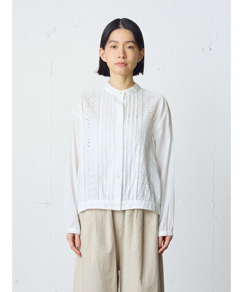 MidiUmi(ミディウミ)の「MidiUmi レースジャケットシャツ(シャツ/ブラウス・レディース・ブラック/ネイビー/オフホワイト・FREE)」の2枚目の写真
