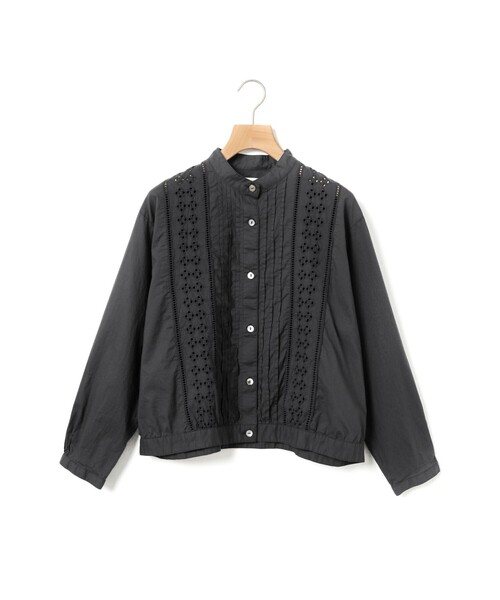 MidiUmi(ミディウミ)の「MidiUmi レースジャケットシャツ(シャツ/ブラウス・レディース・ブラック/ネイビー/オフホワイト・FREE)」の1枚目の写真