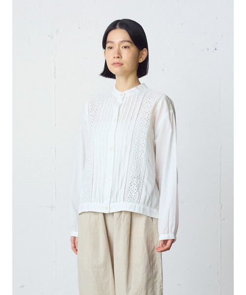 MidiUmi(ミディウミ)の「MidiUmi レースジャケットシャツ(シャツ/ブラウス・レディース・ブラック/ネイビー/オフホワイト・FREE)」の9枚目の写真
