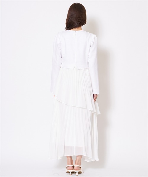 AND COUTURE(アンドクチュール)の「ツイードジャケットドッキングワンピース(ワンピース・レディース・ライトグレー/ベージュ/オフホワイト/サックスブルー・MEDIUM/SMALL)」の7枚目の写真