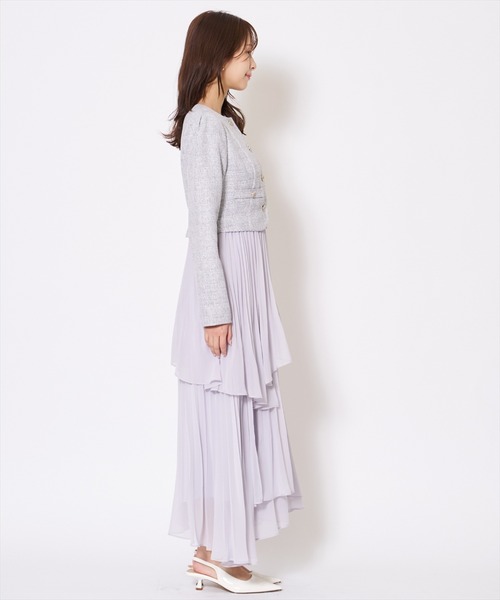 AND COUTURE(アンドクチュール)の「ツイードジャケットドッキングワンピース(ワンピース・レディース・ライトグレー/ベージュ/オフホワイト/サックスブルー・MEDIUM/SMALL)」の19枚目の写真