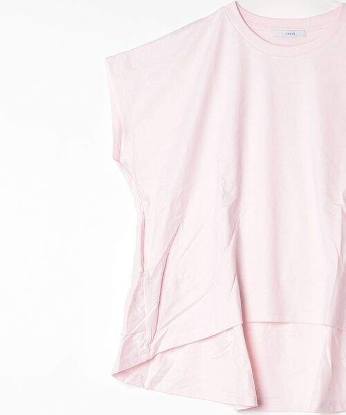 OMNES(オムネス)の「バイオポリウォッシュバッグフリルプルオーバーTシャツ 半袖(Tシャツ/カットソー・レディース・ピンク/ネイビー・FREE/F)」の5枚目の写真