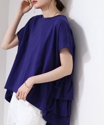 バイオポリウォッシュバッグフリルプルオーバーTシャツ 半袖