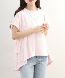 バイオポリウォッシュバッグフリルプルオーバーTシャツ 半袖