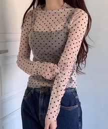 WEGO | ドット柄シアータイトブラウス(その他トップス)