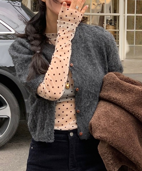 WEGO（ウィゴー）の「ドット柄シアータイトブラウス（その他トップス・レディース・アイボリー/ブラック・SMALL/MEDIUM）」の15枚目の写真