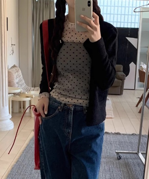 WEGO（ウィゴー）の「ドット柄シアータイトブラウス（その他トップス・レディース・アイボリー/ブラック・SMALL/MEDIUM）」の18枚目の写真