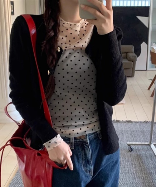 WEGO（ウィゴー）の「ドット柄シアータイトブラウス（その他トップス・レディース・アイボリー/ブラック・SMALL/MEDIUM）」の19枚目の写真