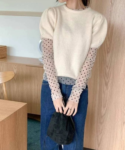 WEGO（ウィゴー）の「ドット柄シアータイトブラウス（その他トップス・レディース・アイボリー/ブラック・SMALL/MEDIUM）」の20枚目の写真