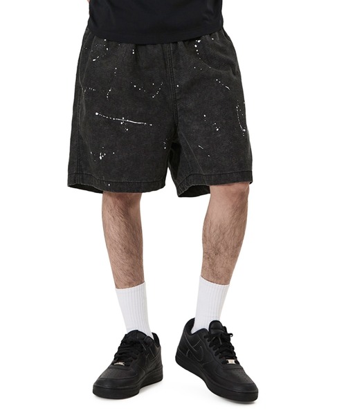 OY(オーワイ)の「『OY/オーワイ』PAINT SPLASH SHORTS/ペイントスプラッシュショートパンツ(その他パンツ・メンズ・カモフラージュ/ブラック・L/M/S)」の1枚目の写真