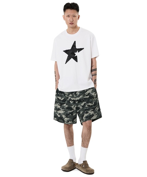 OY(オーワイ)の「『OY/オーワイ』PAINT SPLASH SHORTS/ペイントスプラッシュショートパンツ(その他パンツ・メンズ・カモフラージュ/ブラック・L/M/S)」の12枚目の写真