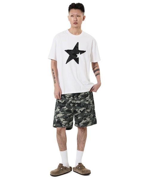 OY(オーワイ)の「『OY/オーワイ』PAINT SPLASH SHORTS/ペイントスプラッシュショートパンツ(その他パンツ・メンズ・カモフラージュ/ブラック・L/M/S)」の13枚目の写真