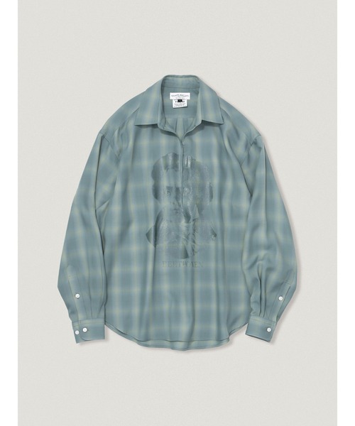 elephant TRIBAL fabrics(エレファントトライバルファブリックス)の「elephant TRIBAL fabrics Skipper Shirt【Ombre Check】(シャツ/ブラウス・メンズ・ブラウン/サックスブルー・2/1)」の1枚目の写真