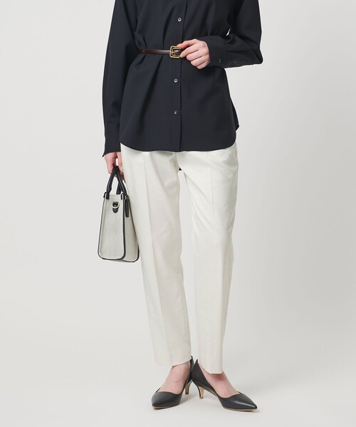 シャイニー スリム パンツ WHITE ‐ストレッチ ウォッシャブル