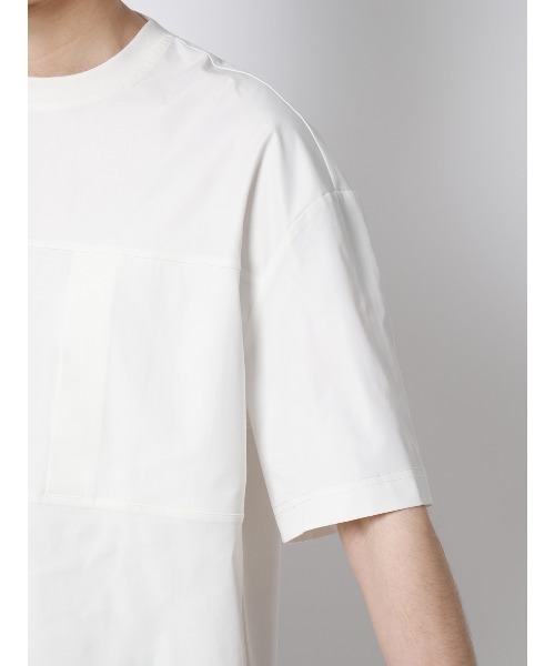 SUIT SQUARE（スーツスクエア）の「FLAT アウターTシャツ 半袖 ウォッシャブル ストレッチ 速乾 シルキーツイル 無地（テーラードジャケット・メンズ・ホワイト/ネイビー・S/M/L）」の10枚目の写真