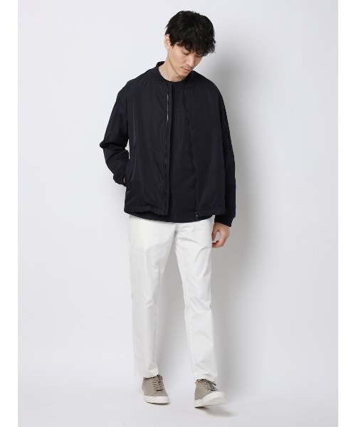 SUIT SQUARE（スーツスクエア）の「FLAT アウターTシャツ 半袖 ウォッシャブル ストレッチ 速乾 シルキーツイル 無地（テーラードジャケット・メンズ・ホワイト/ネイビー・S/M/L）」の15枚目の写真