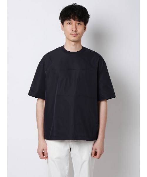 SUIT SQUARE（スーツスクエア）の「FLAT アウターTシャツ 半袖 ウォッシャブル ストレッチ 速乾 シルキーツイル 無地（テーラードジャケット・メンズ・ホワイト/ネイビー・S/M/L）」の17枚目の写真