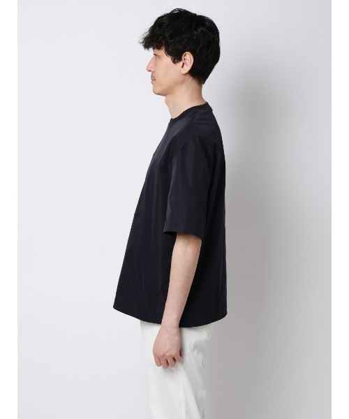 SUIT SQUARE（スーツスクエア）の「FLAT アウターTシャツ 半袖 ウォッシャブル ストレッチ 速乾 シルキーツイル 無地（テーラードジャケット・メンズ・ホワイト/ネイビー・S/M/L）」の18枚目の写真