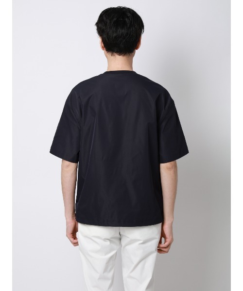 SUIT SQUARE（スーツスクエア）の「FLAT アウターTシャツ 半袖 ウォッシャブル ストレッチ 速乾 シルキーツイル 無地（テーラードジャケット・メンズ・ホワイト/ネイビー・S/M/L）」の19枚目の写真