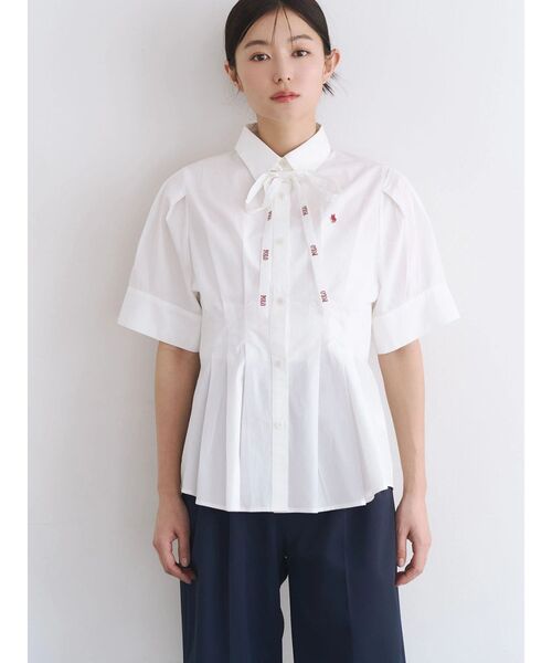 POLO BCS（ポロ ビーシーエス）の「【POLO BCS】タイ付ボリュームスリーブシャツ（シャツ/ブラウス・レディース・ブラック/ブルー/オフホワイト/ピンク・MEDIUM）」の8枚目の写真