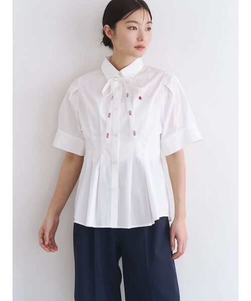 POLO BCS（ポロ ビーシーエス）の「【POLO BCS】タイ付ボリュームスリーブシャツ（シャツ/ブラウス・レディース・ブラック/ブルー/オフホワイト/ピンク・MEDIUM）」の9枚目の写真