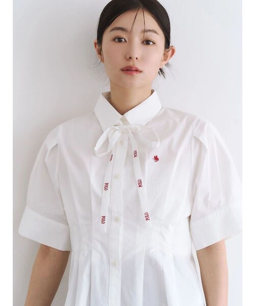 POLO BCS（ポロ ビーシーエス）の「【POLO BCS】タイ付ボリュームスリーブシャツ（シャツ/ブラウス・レディース・ブラック/ブルー/オフホワイト/ピンク・MEDIUM）」の10枚目の写真