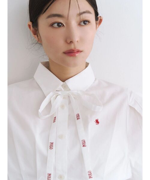 POLO BCS（ポロ ビーシーエス）の「【POLO BCS】タイ付ボリュームスリーブシャツ（シャツ/ブラウス・レディース・ブラック/ブルー/オフホワイト/ピンク・MEDIUM）」の12枚目の写真