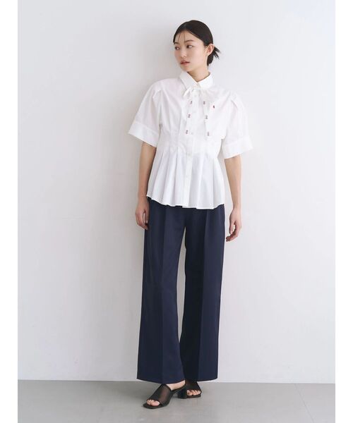 POLO BCS（ポロ ビーシーエス）の「【POLO BCS】タイ付ボリュームスリーブシャツ（シャツ/ブラウス・レディース・ブラック/ブルー/オフホワイト/ピンク・MEDIUM）」の13枚目の写真