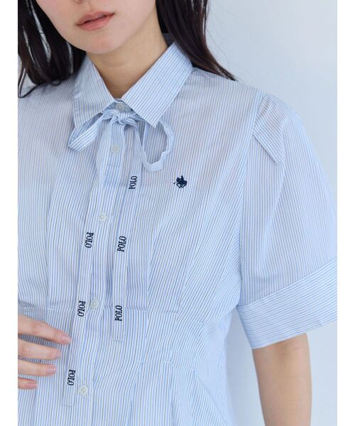 POLO BCS（ポロ ビーシーエス）の「【POLO BCS】タイ付ボリュームスリーブシャツ（シャツ/ブラウス・レディース・ブラック/ブルー/オフホワイト/ピンク・MEDIUM）」の18枚目の写真