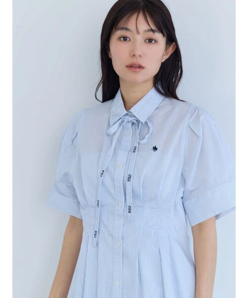 POLO BCS（ポロ ビーシーエス）の「【POLO BCS】タイ付ボリュームスリーブシャツ（シャツ/ブラウス・レディース・ブラック/ブルー/オフホワイト/ピンク・MEDIUM）」の19枚目の写真