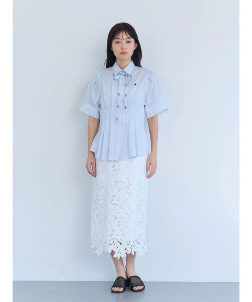 POLO BCS（ポロ ビーシーエス）の「【POLO BCS】タイ付ボリュームスリーブシャツ（シャツ/ブラウス・レディース・ブラック/ブルー/オフホワイト/ピンク・MEDIUM）」の20枚目の写真