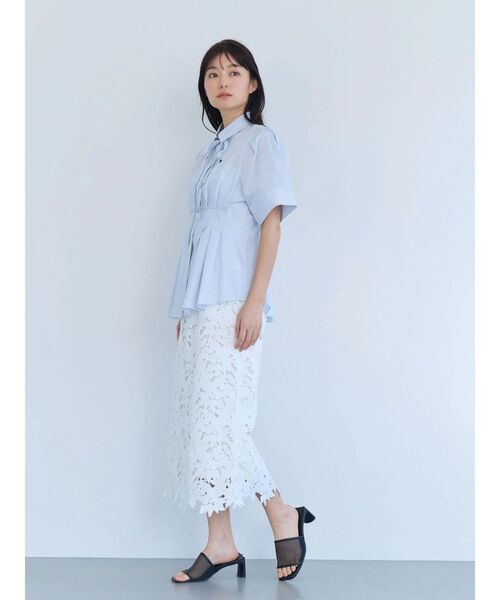 POLO BCS（ポロ ビーシーエス）の「【POLO BCS】タイ付ボリュームスリーブシャツ（シャツ/ブラウス・レディース・ブラック/ブルー/オフホワイト/ピンク・MEDIUM）」の21枚目の写真