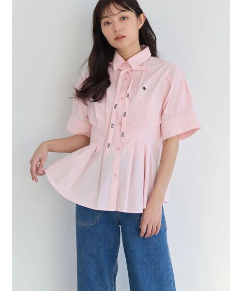 POLO BCS（ポロ ビーシーエス）の「【POLO BCS】タイ付ボリュームスリーブシャツ（シャツ/ブラウス・レディース・ブラック/ブルー/オフホワイト/ピンク・MEDIUM）」の22枚目の写真