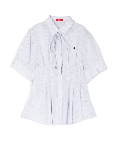 POLO BCS（ポロ ビーシーエス）の「【POLO BCS】タイ付ボリュームスリーブシャツ（シャツ/ブラウス・レディース・ブラック/ブルー/オフホワイト/ピンク・MEDIUM）」の6枚目の写真