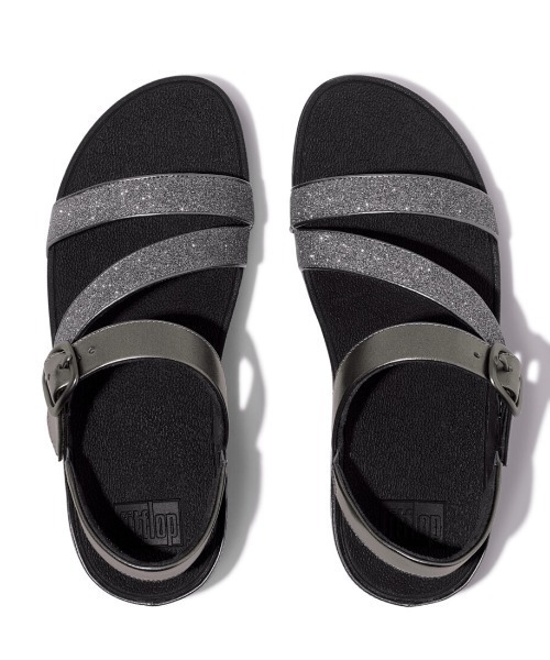 fitflop（フィットフロップ）の「SKINNY II GLITTERDUST Z-STRAP SANDALS / SKINNY II グリッターダスト Zストラップ サンダル（サンダル・レディース・ブラック×シルバー/ダークネイビー・US6/US7/US8/US5）」の5枚目の写真