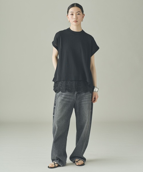 Curensology(カレンソロジー)の「Curensology(カレンソロジー)/レイヤードレースニットプルオーバー(ニット/セーター・レディース・グレー/ブラック/ホワイト・FREE)」の20枚目の写真