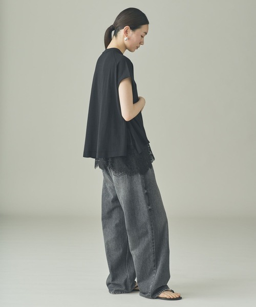 Curensology(カレンソロジー)の「Curensology(カレンソロジー)/レイヤードレースニットプルオーバー(ニット/セーター・レディース・グレー/ブラック/ホワイト・FREE)」の21枚目の写真