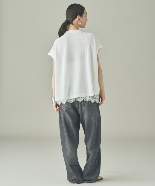 Curensology(カレンソロジー)の「Curensology(カレンソロジー)/レイヤードレースニットプルオーバー(ニット/セーター・レディース・グレー/ブラック/ホワイト・FREE)」の9枚目の写真