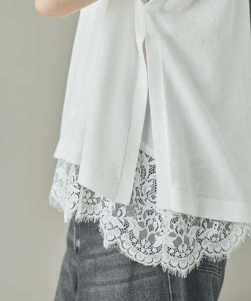 Curensology(カレンソロジー)の「Curensology(カレンソロジー)/レイヤードレースニットプルオーバー(ニット/セーター・レディース・グレー/ブラック/ホワイト・FREE)」の11枚目の写真