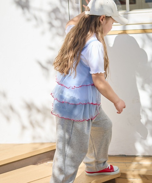 Piet(ピエット)の「チュールビスチェ&メローTセット(Tシャツ/カットソー・キッズ・オフホワイト/サックスブルー・100/130/120/110)」の8枚目の写真