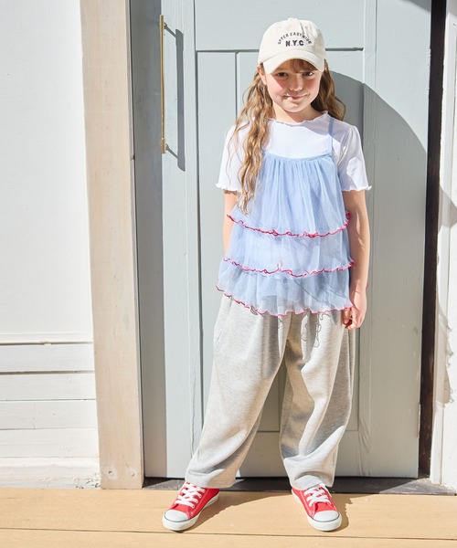 Piet(ピエット)の「チュールビスチェ&メローTセット(Tシャツ/カットソー・キッズ・オフホワイト/サックスブルー・100/130/120/110)」の7枚目の写真